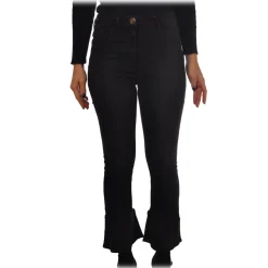 Elisabetta Franchi - Jeans with Flared Bell Bottom - Black - Trousers - Made in Italy - Luxury Exclusive Collection - Avvenice