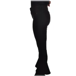Elisabetta Franchi - Jeans with Flared Bell Bottom - Black - Trousers - Made in Italy - Luxury Exclusive Collection - Avvenice