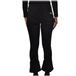 Elisabetta Franchi - Jeans with Flared Bell Bottom - Black - Trousers - Made in Italy - Luxury Exclusive Collection - Avvenice