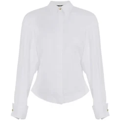 Elisabetta Franchi - Jewel Button Shirt with Print - White - Shirt - Made in Italy - Luxury Exclusive Collection - Avvenice