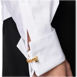 Elisabetta Franchi - Jewel Button Shirt with Print - White - Shirt - Made in Italy - Luxury Exclusive Collection - Avvenice