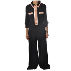 Elisabetta Franchi - Jumpsuit Palazzo Model - Black/Pink - Dress - Made in Italy - Luxury Exclusive Collection - Avvenice