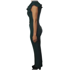 Elisabetta Franchi - Jumpsuit with Ruffles - Teal - Dress - Made in Italy - Luxury Exclusive Collection - Avvenice