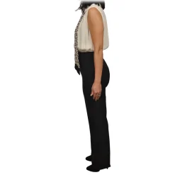 Elisabetta Franchi - Jumpsuit with Top and Straight Trousers - Black/White - Dress - Made in Italy - Luxury Exclusive Collection - Avvenice