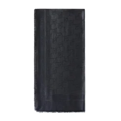 Elisabetta Franchi - Logo Patterned Square Scarf - Black - Scarf - Made in Italy - Luxury Exclusive Collection - Avvenice