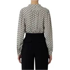 Elisabetta Franchi - Logo Blouse with Chain - White/Black - Shirt - Made in Italy - Luxury Exclusive Collection - Avvenice