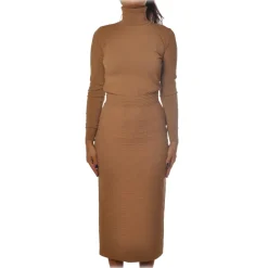 Elisabetta Franchi - Long Sleeve Dress - Mou - Dress - Made in Italy - Luxury Exclusive Collection - Avvenice