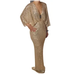 Elisabetta Franchi - Long Dress in Micro Sequins - Gold - Dress - Made in Italy - Luxury Exclusive Collection - Avvenice