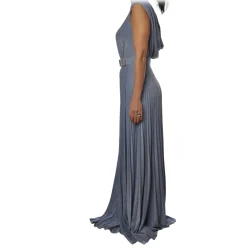 Elisabetta Franchi - Long Dress in Jersey Fabric - Blue - Dress - Made in Italy - Luxury Exclusive Collection - Avvenice