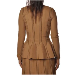 Elisabetta Franchi - Long Sleeve Screwed - Mou Black - Jacket - Made in Italy - Luxury Exclusive Collection - Avvenice