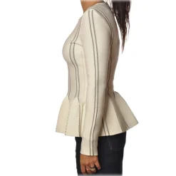 Elisabetta Franchi - Long Sleeve Screwed - Butter Black - Jacket - Made in Italy - Luxury Exclusive Collection - Avvenice