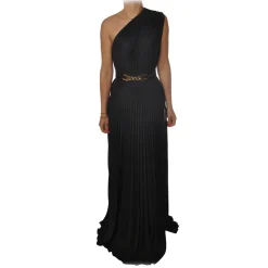 Elisabetta Franchi - Long Dress in Jersey Fabric - Black - Dress - Made in Italy - Luxury Exclusive Collection - Avvenice