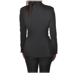 Elisabetta Franchi - Long Sleeve Screwed - Black - Jacket - Made in Italy - Luxury Exclusive Collection - Avvenice