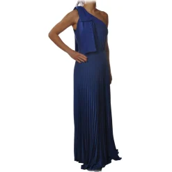 Elisabetta Franchi - Long One-Shoulder Model - Blue - Dress - Made in Italy - Luxury Exclusive Collection - Avvenice