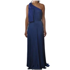 Elisabetta Franchi - Long One-Shoulder Model - Blue - Dress - Made in Italy - Luxury Exclusive Collection - Avvenice