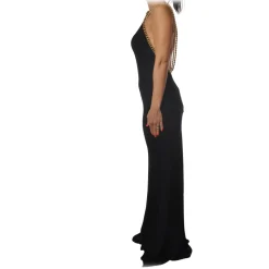 Elisabetta Franchi - Long Dress with Chain - Black - Dress - Made in Italy - Luxury Exclusive Collection - Avvenice