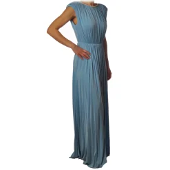 Elisabetta Franchi - Long Dress with Pearl Necklace - Sugar Paper - Dress - Made in Italy - Luxury Exclusive Collection - Avvenice