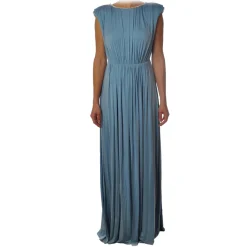 Elisabetta Franchi - Long Dress with Pearl Necklace - Sugar Paper - Dress - Made in Italy - Luxury Exclusive Collection - Avvenice