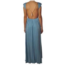 Elisabetta Franchi - Long Dress with Pearl Necklace - Sugar Paper - Dress - Made in Italy - Luxury Exclusive Collection - Avvenice