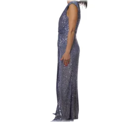 Elisabetta Franchi - Long Dress in Paillettes - Purple - Dress - Made in Italy - Luxury Exclusive Collection - Avvenice