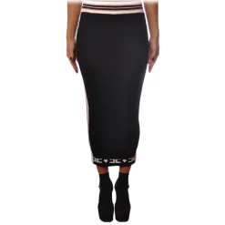 Elisabetta Franchi - Longuette Knitted Model Skirt - Black - Skirt - Made in Italy - Luxury Exclusive Collection - Avvenice