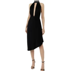 Elisabetta Franchi - Marilyn Pattern Longuette Dress - Black - Dress - Made in Italy - Luxury Exclusive Collection - Avvenice