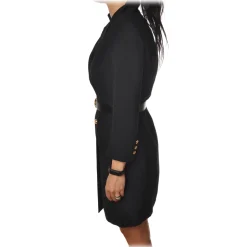 Elisabetta Franchi - Mini Dress Frock Coat Model - Black - Dress - Made in Italy - Luxury Exclusive Collection - Avvenice