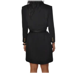 Elisabetta Franchi - Mini Dress Frock Coat Model - Black - Dress - Made in Italy - Luxury Exclusive Collection - Avvenice