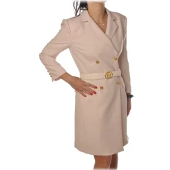 Elisabetta Franchi - Mini Dress Frock Coat Model - Lime - Dress - Made in Italy - Luxury Exclusive Collection - Avvenice