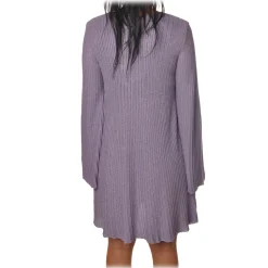 Elisabetta Franchi -  Mini Dress in Laminated Knit - Lavender - Dress - Made in Italy - Luxury Exclusive Collection - Avvenice