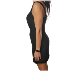 Elisabetta Franchi - Mini Dress with Strass - Black - Dress - Made in Italy - Luxury Exclusive Collection - Avvenice