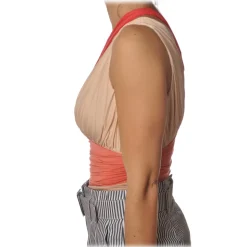 Elisabetta Franchi - One-Shoulder Body - Orange - Top - Made in Italy - Luxury Exclusive Collection - Avvenice