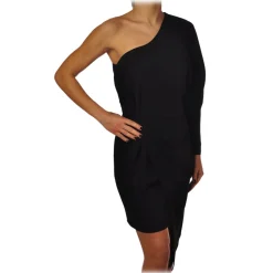 Elisabetta Franchi - One-Shoulder Sheath Dress - Black - Dress - Made in Italy - Luxury Exclusive Collection - Avvenice