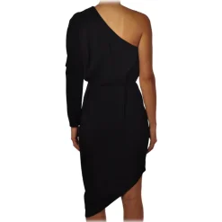 Elisabetta Franchi - One-Shoulder Sheath Dress - Black - Dress - Made in Italy - Luxury Exclusive Collection - Avvenice
