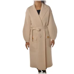 Elisabetta Franchi - Oversize Coat with Two Patch - White - Jacket - Made in Italy - Luxury Exclusive Collection - Avvenice