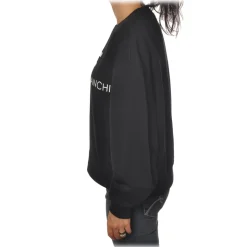 Elisabetta Franchi - Oversized Sweatshirt with Logo - Black - Sweatshirt - Made in Italy - Luxury Exclusive Collection - Avvenice