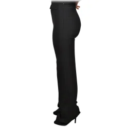 Elisabetta Franchi - Palazzo Pants with Gold Detail - Black - Trousers - Made in Italy - Luxury Exclusive Collection - Avvenice