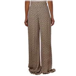 Elisabetta Franchi - Palazzo Trousers in Pattern - Vanilla/Black - Trousers - Made in Italy - Luxury Exclusive Collection - Avvenice
