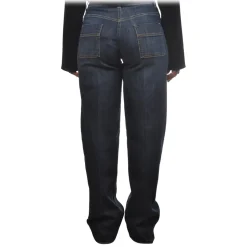 Elisabetta Franchi - Palazzo Jeans with Flap Pockets - Blue - Trousers - Made in Italy - Luxury Exclusive Collection - Avvenice