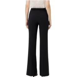 Elisabetta Franchi - Palazzo Trousers with Strap - Black - Trousers - Made in Italy - Luxury Exclusive Collection - Avvenice