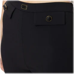 Elisabetta Franchi - Palazzo Trousers with Strap - Black - Trousers - Made in Italy - Luxury Exclusive Collection - Avvenice