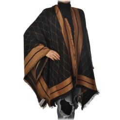 Elisabetta Franchi - Pattern Cape - Black/Mou - Scarf - Made in Italy - Luxury Exclusive Collection - Avvenice