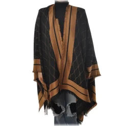 Elisabetta Franchi - Pattern Cape - Black/Mou - Scarf - Made in Italy - Luxury Exclusive Collection - Avvenice