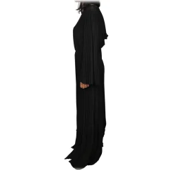 Elisabetta Franchi - Pleated Lurex Fabric Dress - Black - Dress - Made in Italy - Luxury Exclusive Collection - Avvenice