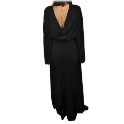 Elisabetta Franchi - Pleated Lurex Fabric Dress - Black - Dress - Made in Italy - Luxury Exclusive Collection - Avvenice