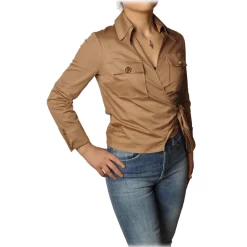 Elisabetta Franchi - Screwed Model Shirt - Dove Gray - Shirt - Made in Italy - Luxury Exclusive Collection - Avvenice