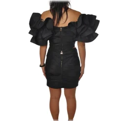 Elisabetta Franchi - Set Draped Top and Skirt - Black - Dress - Made in Italy - Luxury Exclusive Collection - Avvenice