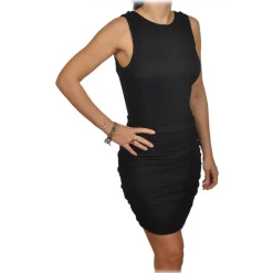 Elisabetta Franchi - Sheath Dress with Back Neckline - Black - Dress - Made in Italy - Luxury Exclusive Collection - Avvenice