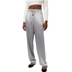 Elisabetta Franchi - Shiny Crepe Jogger Trousers - Grey - Trousers - Made in Italy - Luxury Exclusive Collection - Avvenice