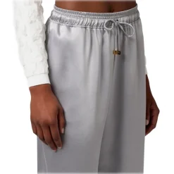 Elisabetta Franchi - Shiny Crepe Jogger Trousers - Grey - Trousers - Made in Italy - Luxury Exclusive Collection - Avvenice